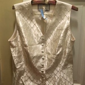 Cream formal vest